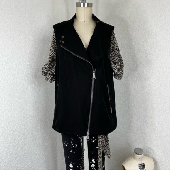 Club Monaco Biker Moto Vest Sleeveless - Picture 2 of 7